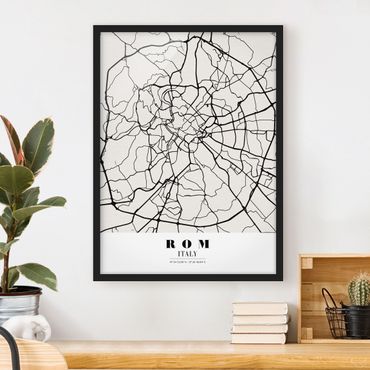 Poster con cornice - Rome City Map - Classic - Verticale 4:3