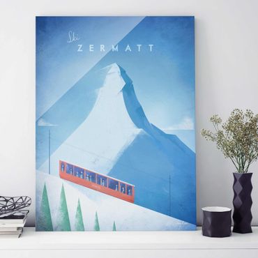 Quadro in vetro - Poster di viaggio - Zermatt - Verticale 4:3
