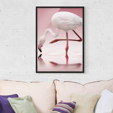 Poster con cornice - Flamingo Dance - Verticale 4:3