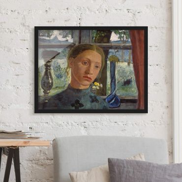 Poster con cornice - Paula Modersohn-Becker - Girl's Head In Front Of A Window - Orizzontale 3:4