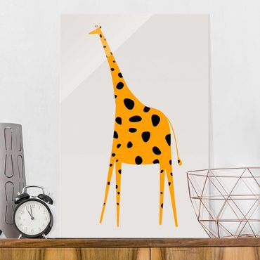 Quadro in vetro - Giraffa gialla - Verticale 3:2