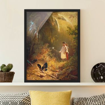 Poster con cornice - Carl Spitzweg - The Butterfly Hunter - Verticale 4:3