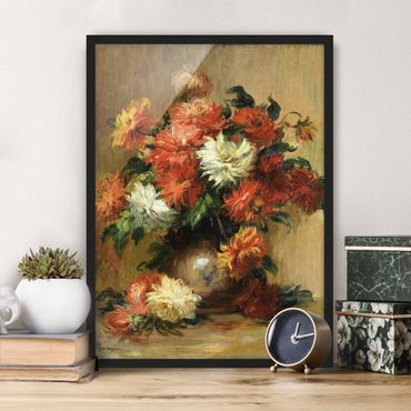 Poster con cornice - Auguste Renoir - Still Life With Dahlias - Verticale 4:3