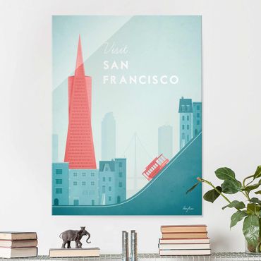 Quadro in vetro - Poster Travel - San Francisco - Verticale 4:3