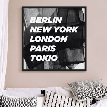 Poster con cornice - Berlin New York London - Quadrato 1:1