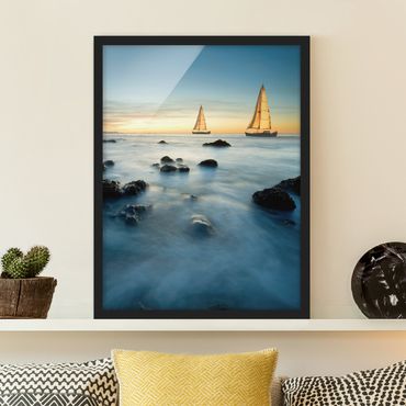 Poster con cornice - Sailboats In The Ocean - Verticale 4:3