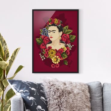 Poster con cornice - Frida Kahlo - Roses - Verticale 4:3