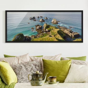 Poster con cornice - Nugget Point In Nuova Zelanda - Panorama formato orizzontale