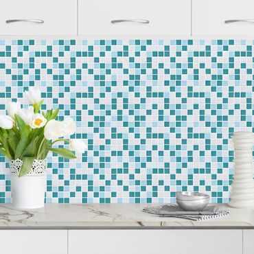 Rivestimento cucina - Mosaici turchese blu