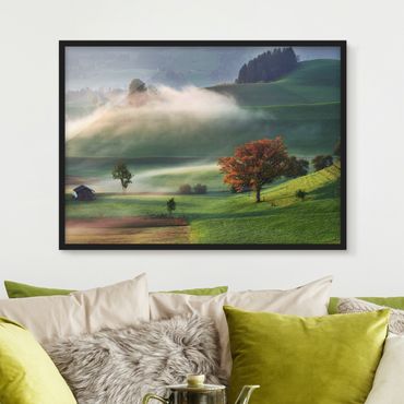 Poster con cornice - Misty autunno Svizzera giorno