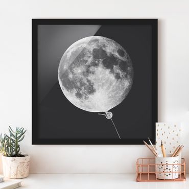 Poster con cornice - Balloon Con La Luna - Quadrato 1:1