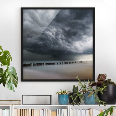 Poster con cornice - Nubi di tempesta sul Mar Baltico - Quadrato 1:1