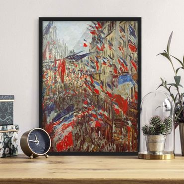 Poster con cornice - Claude Monet - The Rue Montorgueil With Flags - Verticale 4:3