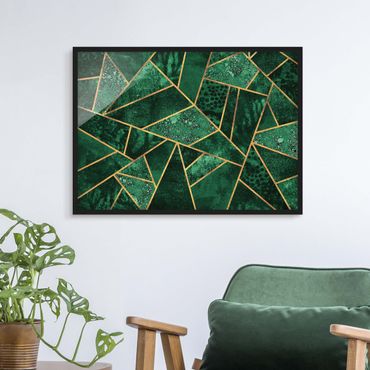 Poster con cornice - Dark Emerald con oro - Orizzontale 3:4