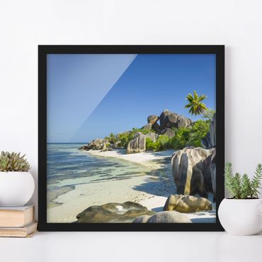 Poster con cornice - Dream Beach Seychelles - Quadrato 1:1