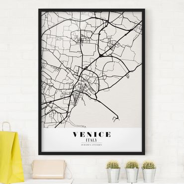 Poster con cornice - Venice City Map - Classic - Verticale 4:3