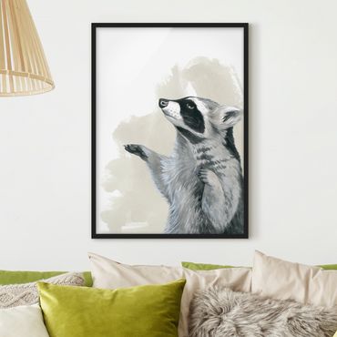 Poster con cornice - Forest Friends - Raccoon - Verticale 4:3