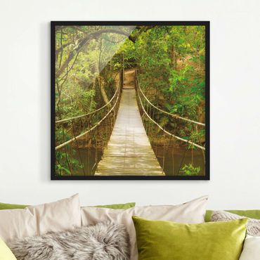 Poster con cornice - Jungle Bridge - Quadrato 1:1