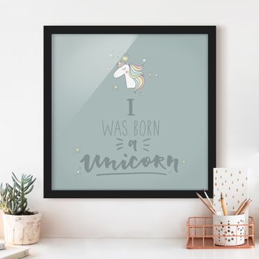 Poster con cornice - Sono nato un unicorno
