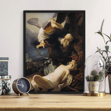 Poster con cornice - Rembrandt Van Rijn - The Angel Prevents The Sacrifice Of Isaac - Verticale 4:3