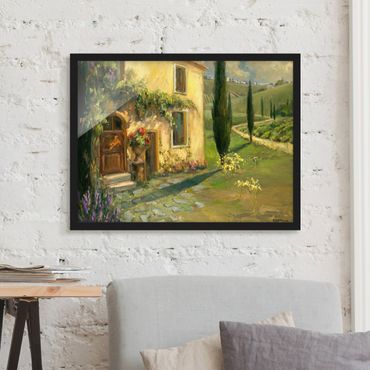 Poster con cornice - Italian Countryside - Cypress - Orizzontale 3:4