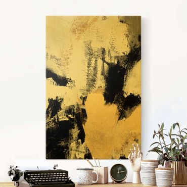Quadro su tela oro - Collage dorato