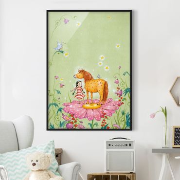 Poster con cornice - The Magic Pony On The Flower - Verticale 4:3