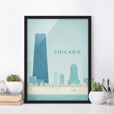 Poster con cornice - Poster viaggio - Chicago - Verticale 4:3