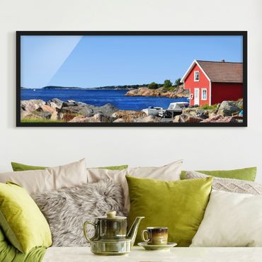 Poster con cornice - Vacanze In Norvegia - Panorama formato orizzontale