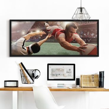 Poster con cornice - Azione Rugby - Panorama formato orizzontale