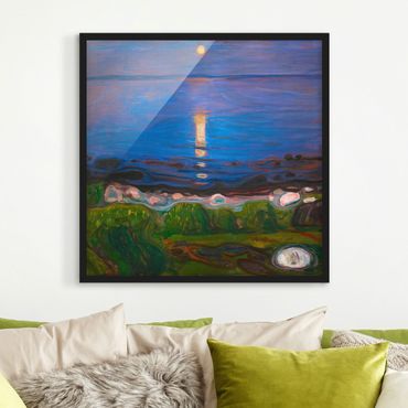 Poster con cornice - Edvard Munch - Summer Night On The Sea Beach - Quadrato 1:1