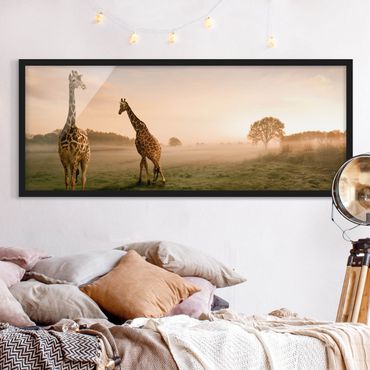 Poster con cornice - Giraffe Surreali - Panorama formato orizzontale