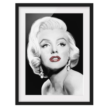 Poster con cornice - Marilyn Con Gli Orecchini - Verticale 4:3