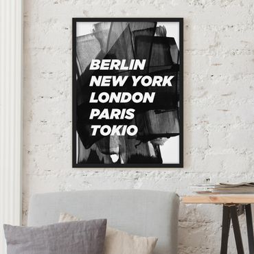 Poster con cornice - Berlin New York London - Verticale 4:3