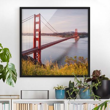 Poster con cornice - Golden Gate Bridge In San Francisco - Quadrato 1:1