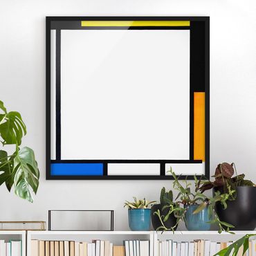 Poster con cornice - Piet Mondrian - Composition II - Quadrato 1:1