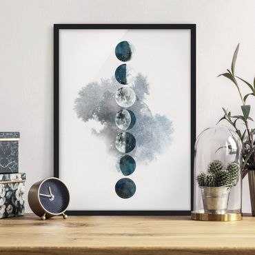 Poster con cornice - The Phases Of The Moon - Verticale 4:3