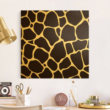 Quadro su tela oro - Giraffe print