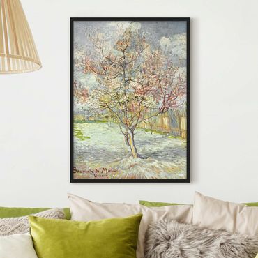 Poster con cornice - Vincent Van Gogh - Flowering Peach Trees - Verticale 4:3