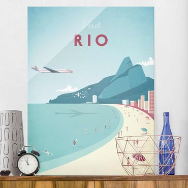 Quadro in vetro - Poster Travel - Rio De Janeiro - Verticale 4:3