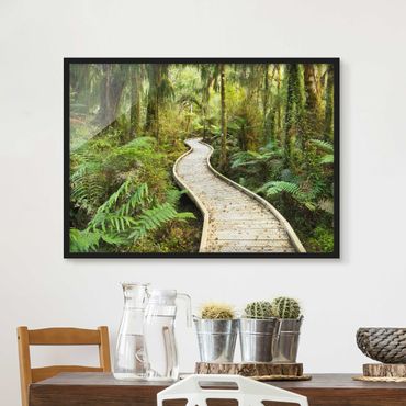 Poster con cornice - Path In The Jungle - Orizzontale 3:4