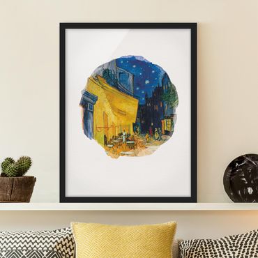 Poster con cornice - Acquarelli - Vincent van Gogh - Terrazza del caffe ad Arles