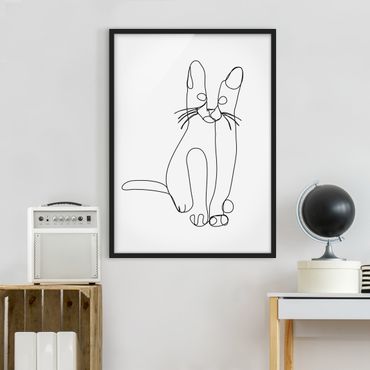 Poster con cornice - Cat Line Art - Verticale 4:3