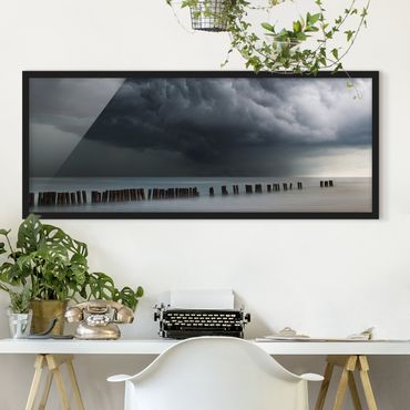 Poster con cornice - Nubi di tempesta sul Mar Baltico - Panorama formato orizzontale