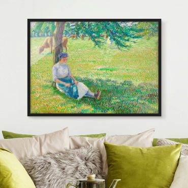 Poster con cornice - Camille Pissarro - Cowherd - Orizzontale 3:4
