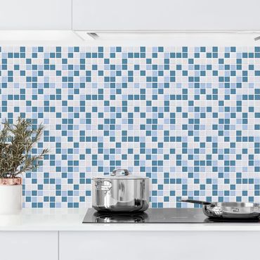Rivestimento cucina - Mosaici blu grigio