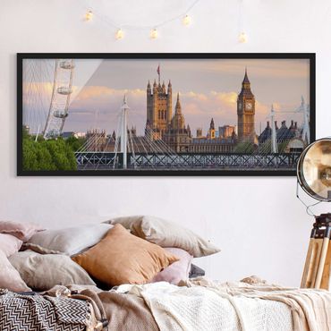 Poster con cornice - Palazzo Di Westminster A Londra - Panorama formato orizzontale