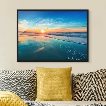 Poster con cornice - Romantic Sunset By The Sea - Orizzontale 3:4