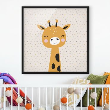 Poster con cornice - baby giraffe