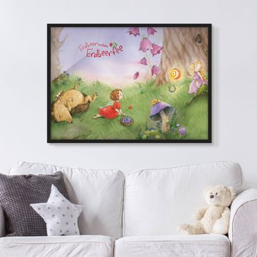 Poster con cornice - The Strawberry Fairy - In The Forest - Orizzontale 3:4